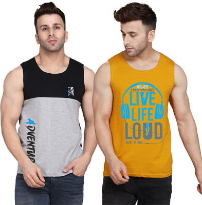 SLOWLORIS Printed Men Scoop Neck Multicolor T-Shirt