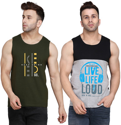 MINISTRY OF FRIENDS Graphic Print Men Round Neck Black, Grey, Dark Green T-Shirt