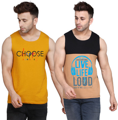 SLOWLORIS Printed Men Scoop Neck Multicolor T-Shirt