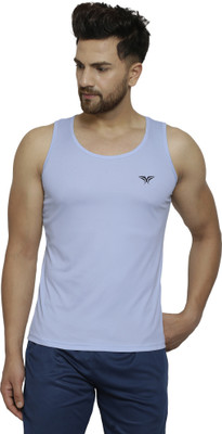 MISSILLE Solid Men Round Neck Blue T-Shirt