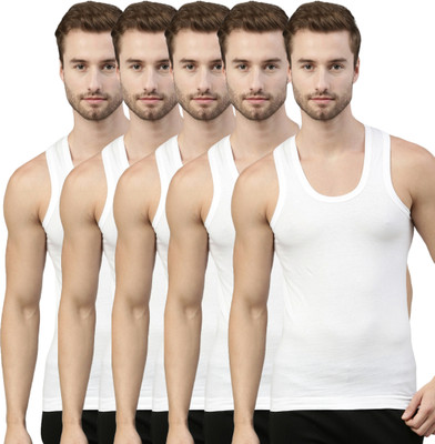 Dixcy Scott Originals Pack Of 5 100% Combed Cotton Itch -Free U-Neck Sleeveless White Men Vest For Rs. 342