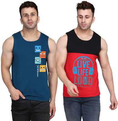 MINISTRY OF FRIENDS Printed Men Round Neck Black, Red, Dark Blue T-Shirt