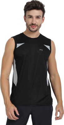 FTX Self Design Men Round Neck Black T-Shirt