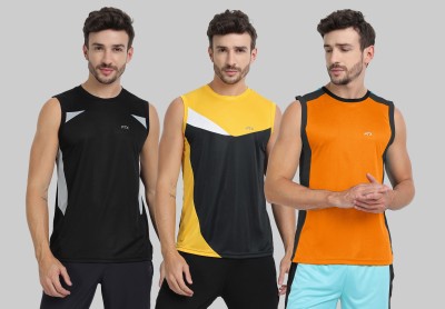 FTX Colorblock Men Round Neck Multicolor T-Shirt