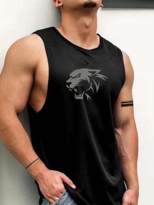 Bilver Printed Men Round Neck Black T-Shirt