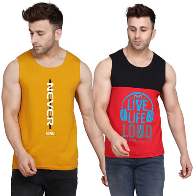 SLOWLORIS Printed Men Scoop Neck Multicolor T-Shirt
