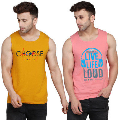 Cryptic Printed, Colorblock Men Round Neck Pink, Yellow, White T-Shirt