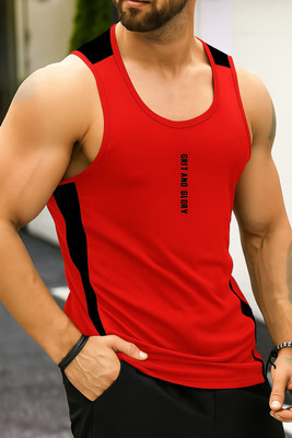 R ROCKIN TEES Printed Men Round Neck Red T-Shirt