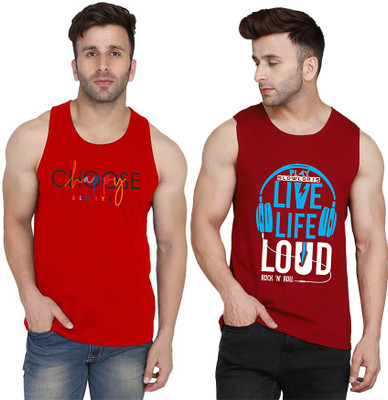 SLOWLORIS Typography Men Round Neck Maroon, Red T-Shirt