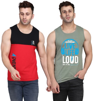 MINISTRY OF FRIENDS Printed Men Scoop Neck Light Green, Black, Red T-Shirt