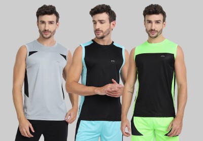 FTX Colorblock Men Round Neck Multicolor T-Shirt