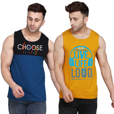 SLOWLORIS Printed Men Scoop Neck Multicolor T-Shirt