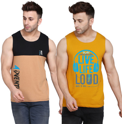 SLOWLORIS Printed Men Scoop Neck Multicolor T-Shirt