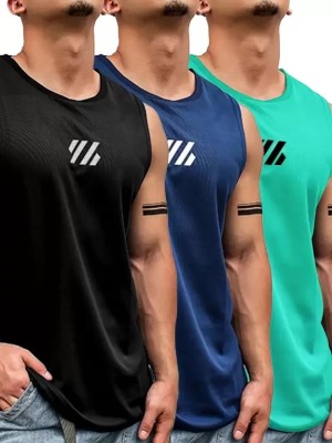 RMLKN Printed Men Round Neck Black, Blue, Green T-Shirt