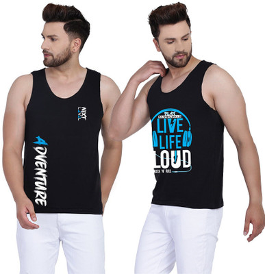 SLOWLORIS Printed Men Round Neck Black T-Shirt