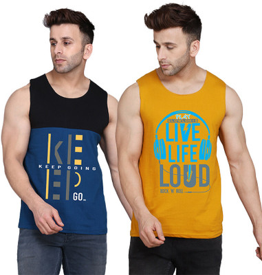 SLOWLORIS Printed Men Scoop Neck Multicolor T-Shirt