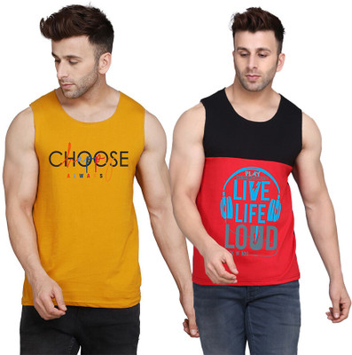 SLOWLORIS Printed Men Scoop Neck Multicolor T-Shirt