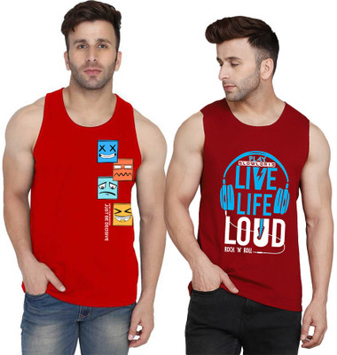 MINISTRY OF FRIENDS Printed Men Round Neck Maroon, Red T-Shirt
