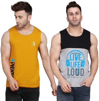 TEEFOX Printed Men Scoop Neck Multicolor T-Shirt