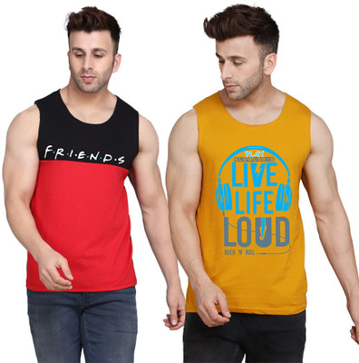 SLOWLORIS Printed Men Scoop Neck Multicolor T-Shirt
