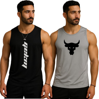 Elite Trend Traders Printed Men Round Neck Black, Grey T-Shirt