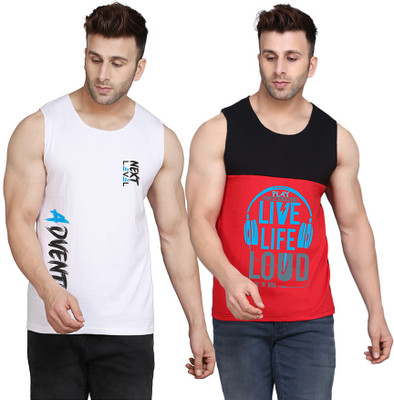 SLOWLORIS Printed Men Scoop Neck Multicolor T-Shirt