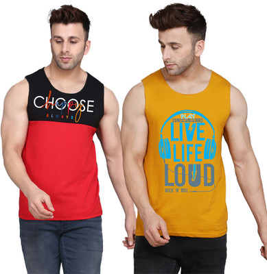 SLOWLORIS Printed Men Scoop Neck Multicolor T-Shirt