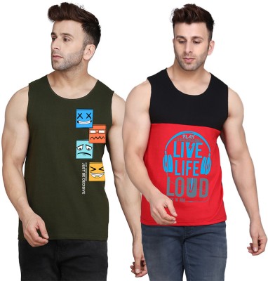 MINISTRY OF FRIENDS Printed Men Scoop Neck Black, Red, Dark Green T-Shirt