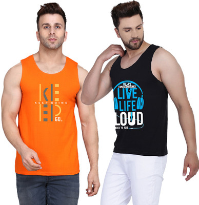 SLOWLORIS Printed, Typography Men Scoop Neck Multicolor T-Shirt