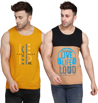 SLOWLORIS Printed Men Scoop Neck Multicolor T-Shirt