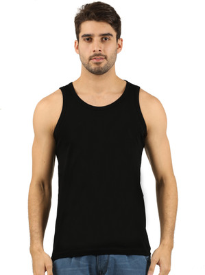 JUGULAR Solid Men Scoop Neck Black T-Shirt
