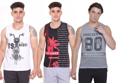 Cotton Blend Fabric Gym Vest(Pack of 3)