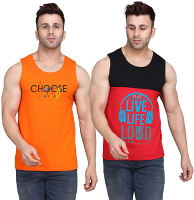 MINISTRY OF FRIENDS Printed Men Round Neck Black, Red, Orange T-Shirt