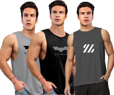 Cotton Blend Fabric Gym Vest(Pack of 3)