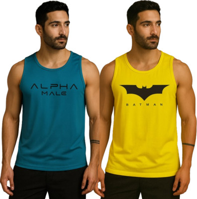 Elite Trend Traders Printed Men Round Neck Blue, Yellow T-Shirt