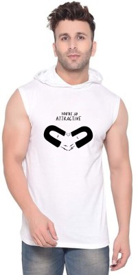 fashnobic Self Design Men Round Neck White T-Shirt