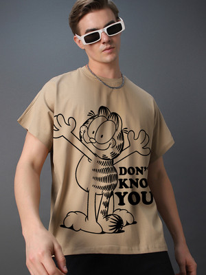 BEWAKOOF Graphic Print Men Round Neck Brown T-Shirt