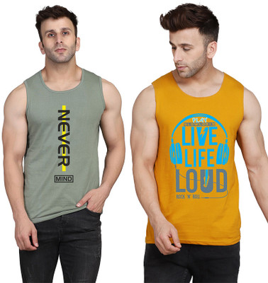 SLOWLORIS Printed Men Scoop Neck Yellow, White, Light Green T-Shirt