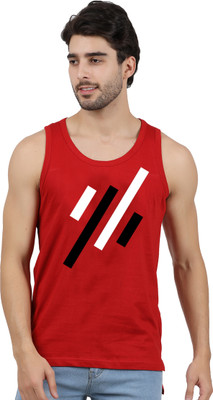 JUGULAR Printed Men Scoop Neck Red T-Shirt