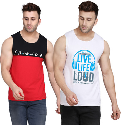 SLOWLORIS Printed Men Scoop Neck Multicolor T-Shirt