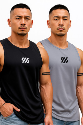 DevilSon Polyester Fabric Gym Vest(Pack of 2)