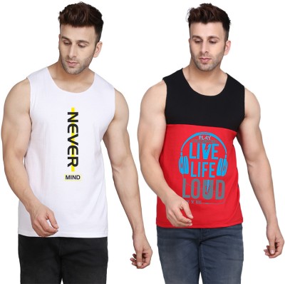 TEEFOX Printed Men Scoop Neck Black, Red, White T-Shirt