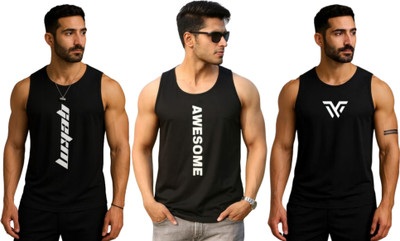 ELITE TRENDZZ Printed Men Round Neck Black T-Shirt