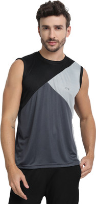 FTX Self Design Men Round Neck Grey T-Shirt