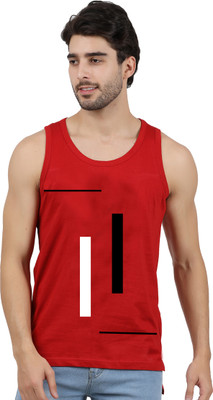 JUGULAR Printed Men Scoop Neck Red T-Shirt