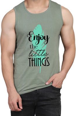 WOOSTRO Printed Men Round Neck Light Green T-Shirt