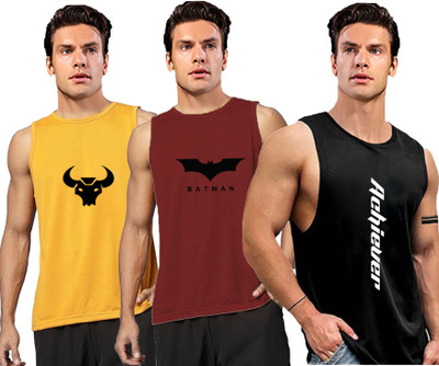 Cotton Blend Fabric Gym Vest(Pack of 3)