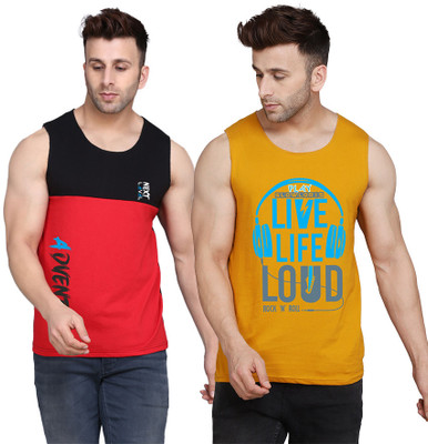 SLOWLORIS Printed Men Scoop Neck Multicolor T-Shirt