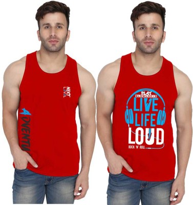 MINISTRY OF FRIENDS Printed Men Scoop Neck Red T-Shirt