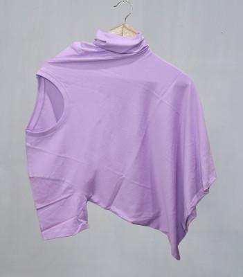 Magneto Solid Women Round Neck Purple T-Shirt